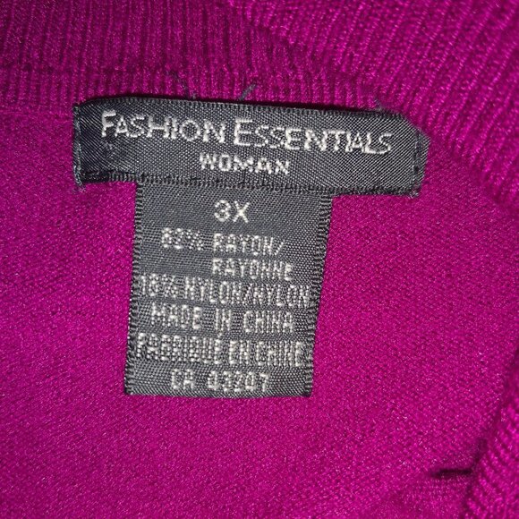 Fashion Essentials Ladies Size 3X Lightweight Long Sleeves Cowl Neck Sweater - Picture 3 of 8